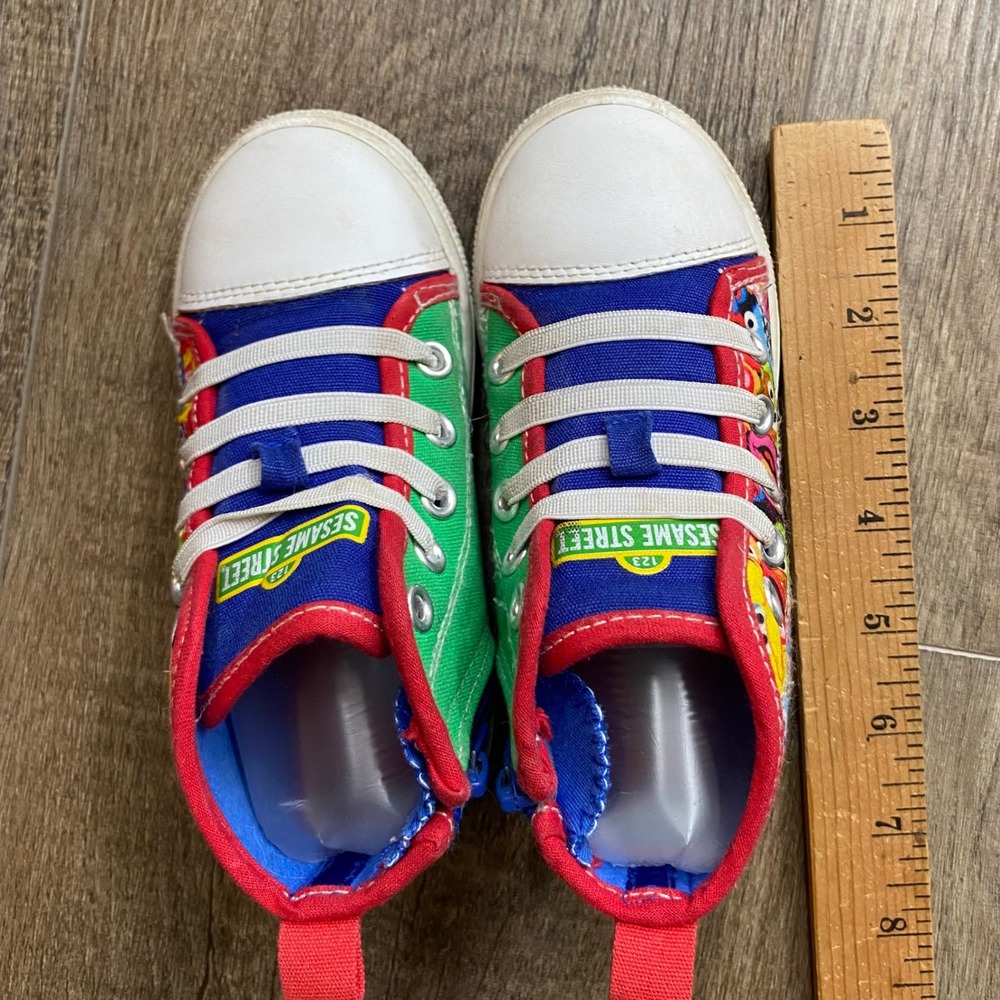 Sesame Street Kids High Top Sneakers Elmo Cookie Monster Character Shoes SIZE 8 - Picture 8 of 8